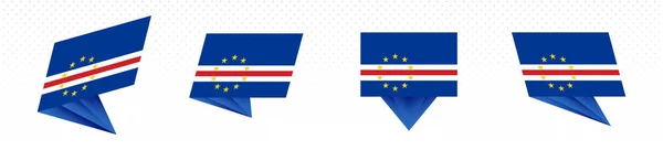 Bandera de Cabo Verde en diseño abstracto moderno, conjunto de bandera . — Archivo Imágenes Vectoriales