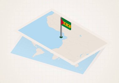 Sao Tome ve Principe haritadan Sao Tome ve Principe 'nin izometrik bayrağıyla seçildi. 