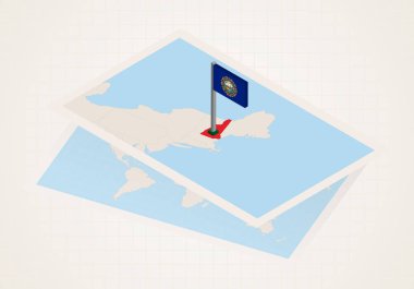 New Hampshire eyaleti New Hampshire 'ın izometrik bayrağıyla haritada seçildi