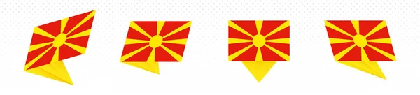 Bandera de Macedonia en diseño abstracto moderno, conjunto de bandera . — Archivo Imágenes Vectoriales