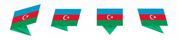 Bendera Azerbaijan dalam desain abstrak modern, flag set . - Stok Vektor