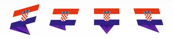 Флаг Хорватии в современном абстрактном дизайне, флаг установлен . — стоковый вектор