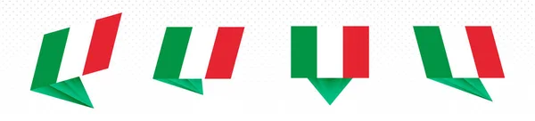 Bandeira da Itália em design abstrato moderno, conjunto de bandeiras . —  Vetores de Stock