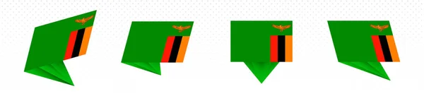 现代抽象设计中的赞比亚国旗，国旗套. — 图库矢量图片