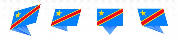 Bandera de la República Democrática del Congo en diseño abstracto moderno, conjunto de bandera . — Archivo Imágenes Vectoriales