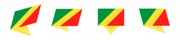 Bandeira do Congo em design abstrato moderno, conjunto de bandeiras . — Vetor de Stock