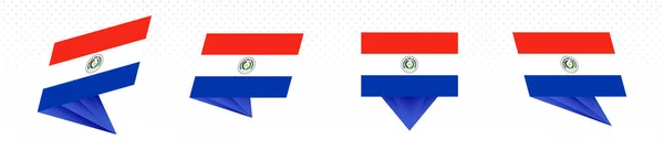 Флаг Парагвая в современном абстрактном дизайне, флаг установлен . — стоковый вектор