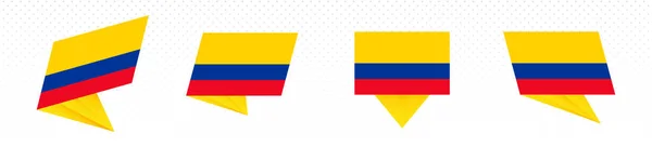 Bandiera della Colombia in moderno design astratto, set di bandiere . — Vettoriale Stock