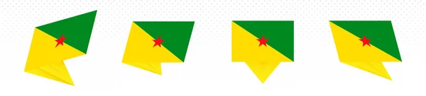 Vlajka Francouzské Guyany v moderním abstraktním designu, vlajková sada. — Stockový vektor