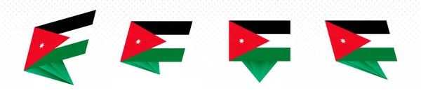 Flagge Jordaniens im modernen abstrakten Design, Fahnenset. — Stockvektor