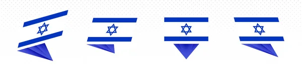 Vlag van Israël in modern abstract design, vlaggenset. — Stockvector