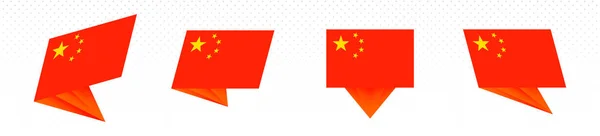 Flagge aus China in modernem abstrakten Design, Fahnenset. — Stockvektor