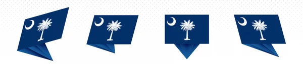 Флаг штата Южная Каролина в современном абстрактном дизайне, флаг установлен — стоковый вектор