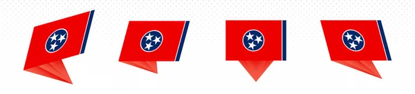 Vlag van Tennessee Us State in modern abstract design, vlag ingesteld. — Stockvector