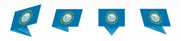 Флаг штата Южная Дакота в современном абстрактном дизайне, флаг установлен — стоковый вектор