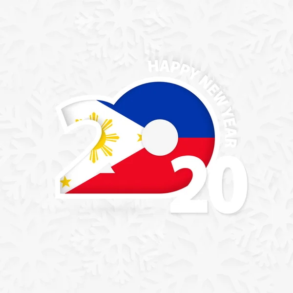 С Новым 2020 годом Филиппины на фоне снежинки . — стоковый вектор