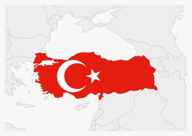 Türkiye haritası Türkiye 'nin bayrak renklerinde vurgulandı