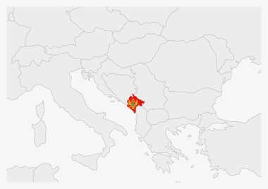 Karadağ haritasında Karadağ bayrağının renkleri vurgulandı