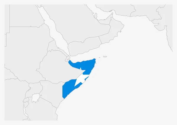 Somalia mapa resaltado en Somalia colores de la bandera — Archivo Imágenes Vectoriales
