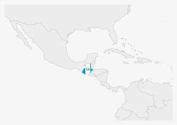 Mapa de Guatemala resaltado en colores de bandera de Guatemala — Archivo Imágenes Vectoriales