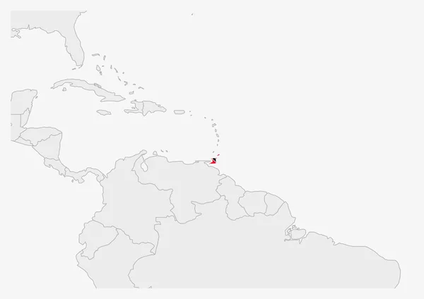 Mapa Trinidad a Tobago zvýrazněné v barvách vlajky Trinidad a Tobago — Stockový vektor