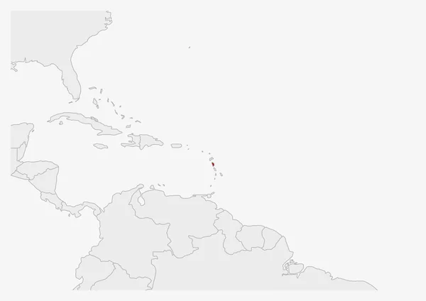 Mappa Dominica evidenziata con i colori della bandiera Dominica — Vettoriale Stock