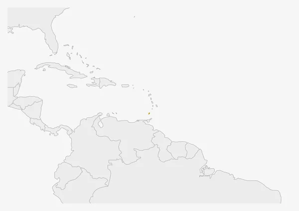 Mapa Grenada zvýrazněná v barvách vlajky Grenada — Stockový vektor
