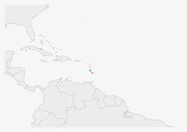 Saint Kitts ve Nevis haritaları Saint Kitts ve Nevis bayrak renkleriyle vurgulandı — Stok Vektör