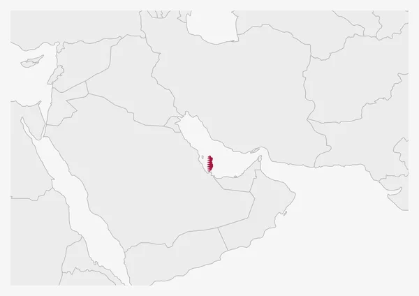 Mapa de Qatar resaltado en colores de bandera de Qatar — Archivo Imágenes Vectoriales