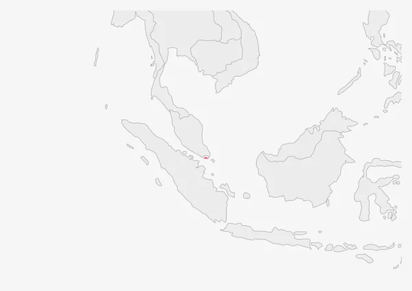 Mapa de Singapura em destaque nas cores da bandeira de Singapura —  Vetores de Stock