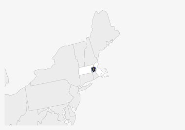 Massachusetts eyaleti haritası Massachusetts bayrak kolunda vurgulandı