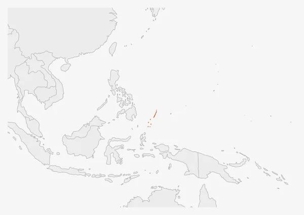 Palau karta markerad i Palau flagga färger — Stock vektor