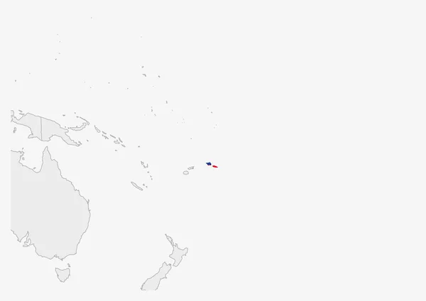 以萨摩亚国旗颜色突出显示的萨摩亚地图 — 图库矢量图片
