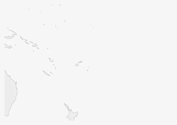 Tonga kaart gemarkeerd in Tonga vlag kleuren — Stockvector