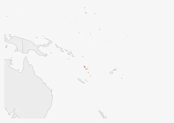 Vanuatu karta markerad i Vanuatu flagga färger — Stock vektor