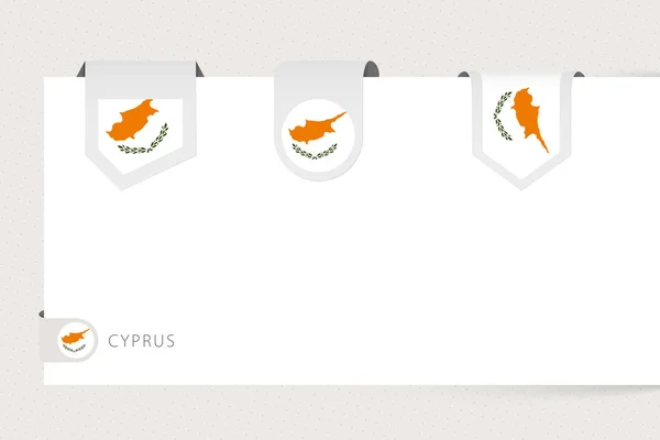 Ετικέτα σημαία συλλογή της Κύπρου σε διαφορετικό σχήμα. Πρότυπο σημαία κορδέλα της Κύπρος — Διανυσματικό Αρχείο