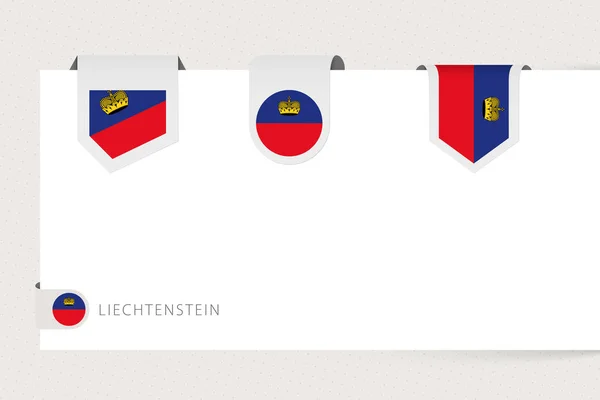 Lihtenştayn 'ın bayrak koleksiyonu farklı şekildeydi. Liechtenstein 'in kurdele bayrak şablonu — Stok Vektör