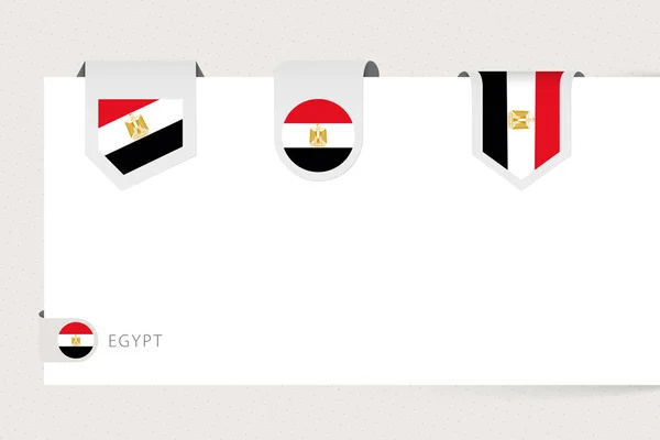 異なる形状のエジプトのラベルフラグコレクション。エジプトのリボン旗テンプレート — ストックベクタ