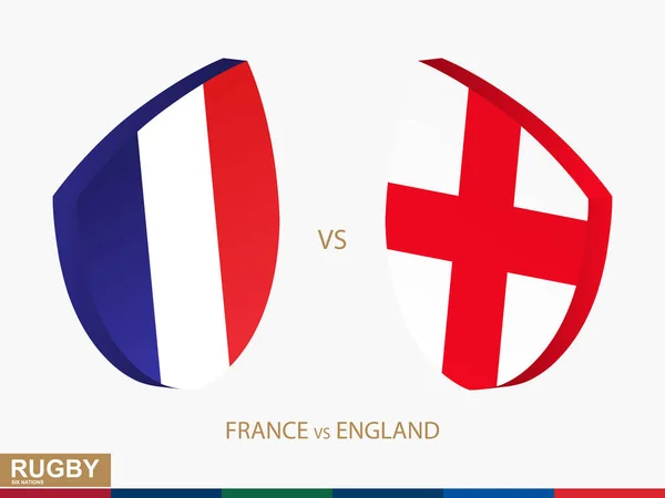 France v Angleterre rugby match, icône des tournois de rugby . — Image vectorielle
