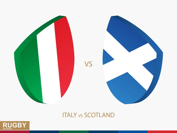 Italy v Scotland rugby match, rugby tournaments icon. — Stock Vector