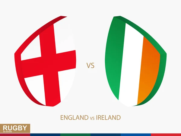 Inglaterra v Irlanda partido de rugby, icono de los torneos de rugby . — Vector de stock