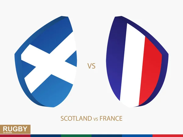 Scotland v France rugby match, rugby tournaments icon. — Stock Vector