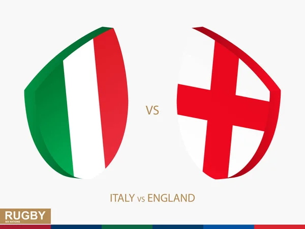 Italie v Angleterre rugby match, icône des tournois de rugby . — Image vectorielle