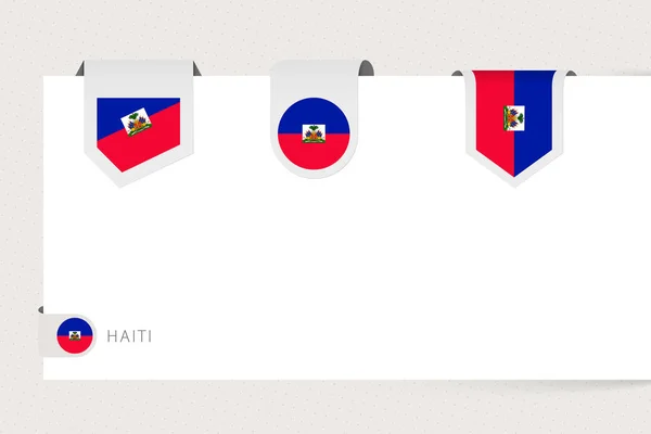 Label vlag collectie van Haïti in verschillende vorm. template voor lintvlaggen — Stockvector