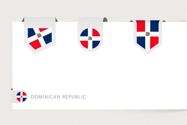 Collezione bandiera Etichetta della Repubblica Dominicana in diverse forme . — Vettoriale Stock
