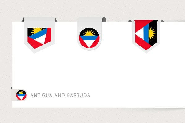 Coleção de bandeira de etiqueta de Antígua e Barbuda em forma diferente . —  Vetores de Stock