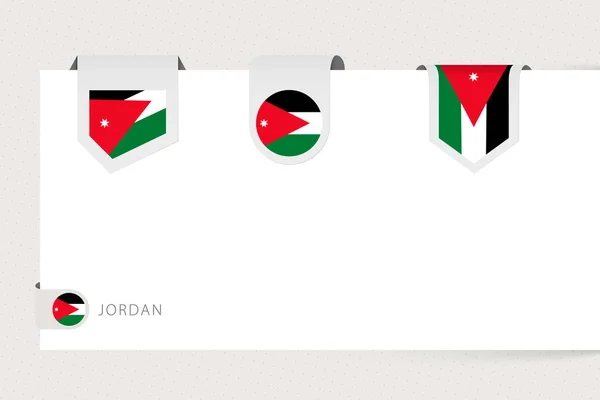 Labelflaggenkollektion von jordan in unterschiedlicher form. Vorlage zur Bandfahne — Stockvektor