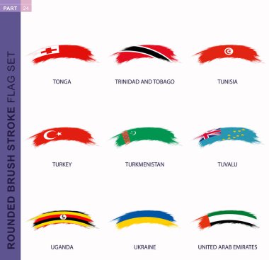 Yuvarlak grunge fırça darbesi seti