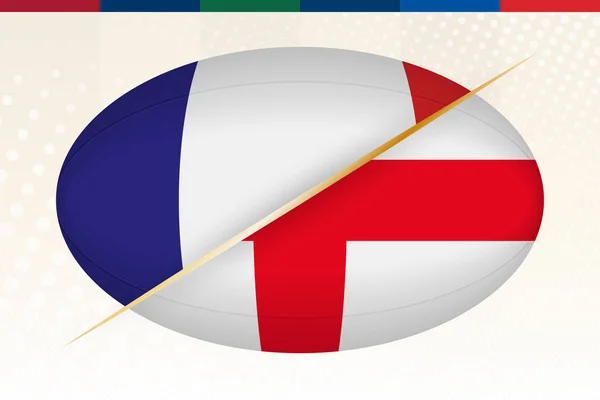 France versus England, concept for rugby tournament. — 스톡 벡터