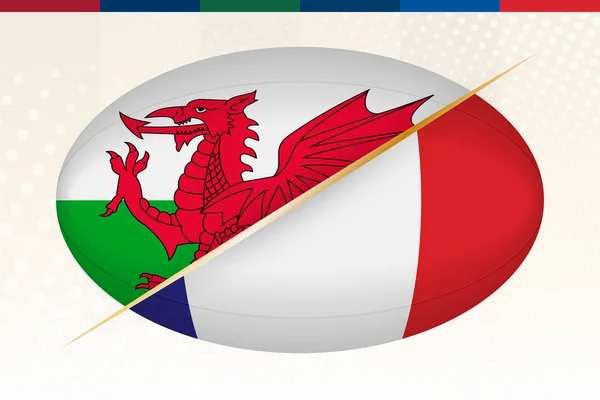 Gales contra Francia, concepto para el torneo de rugby . — Vector de stock